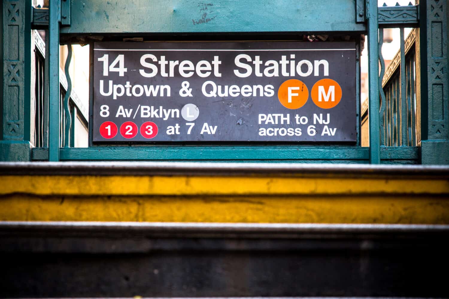 New York City subway entrance at 14 Street station