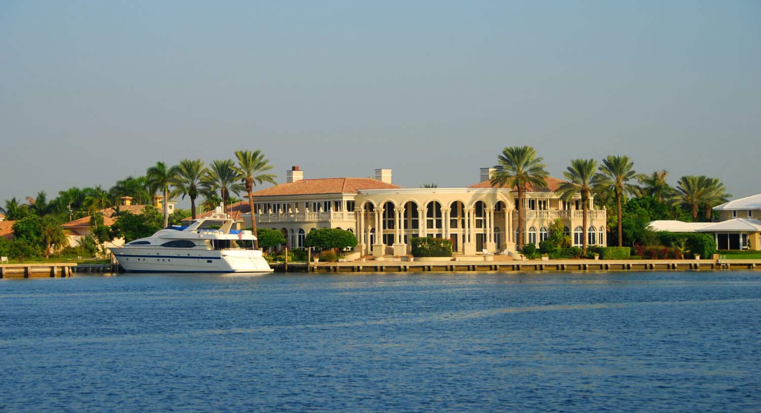 Luxury mansion and boat
