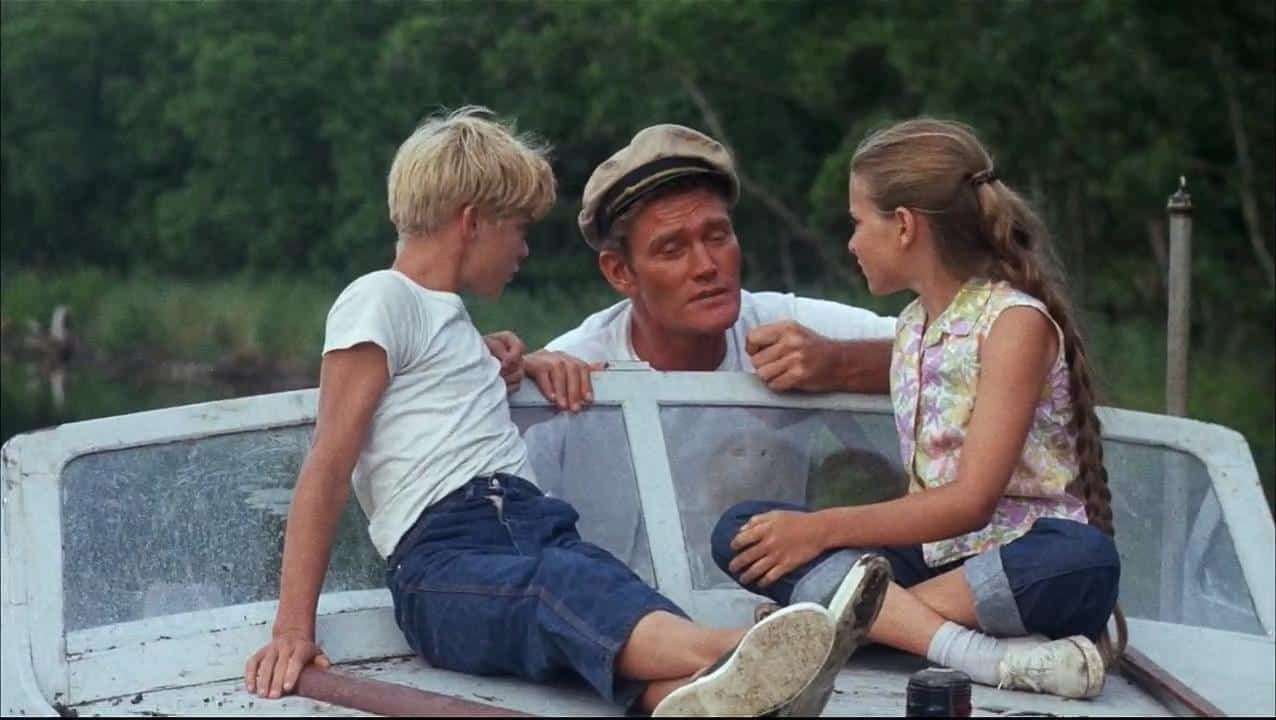 Chuck Connors, Luke Halpin, and Connie Scott in Flipper (1963)