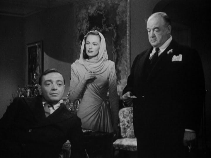 Peter Lorre, Sydney Greenstreet, and Geraldine Fitzgerald in Three Strangers (1946)