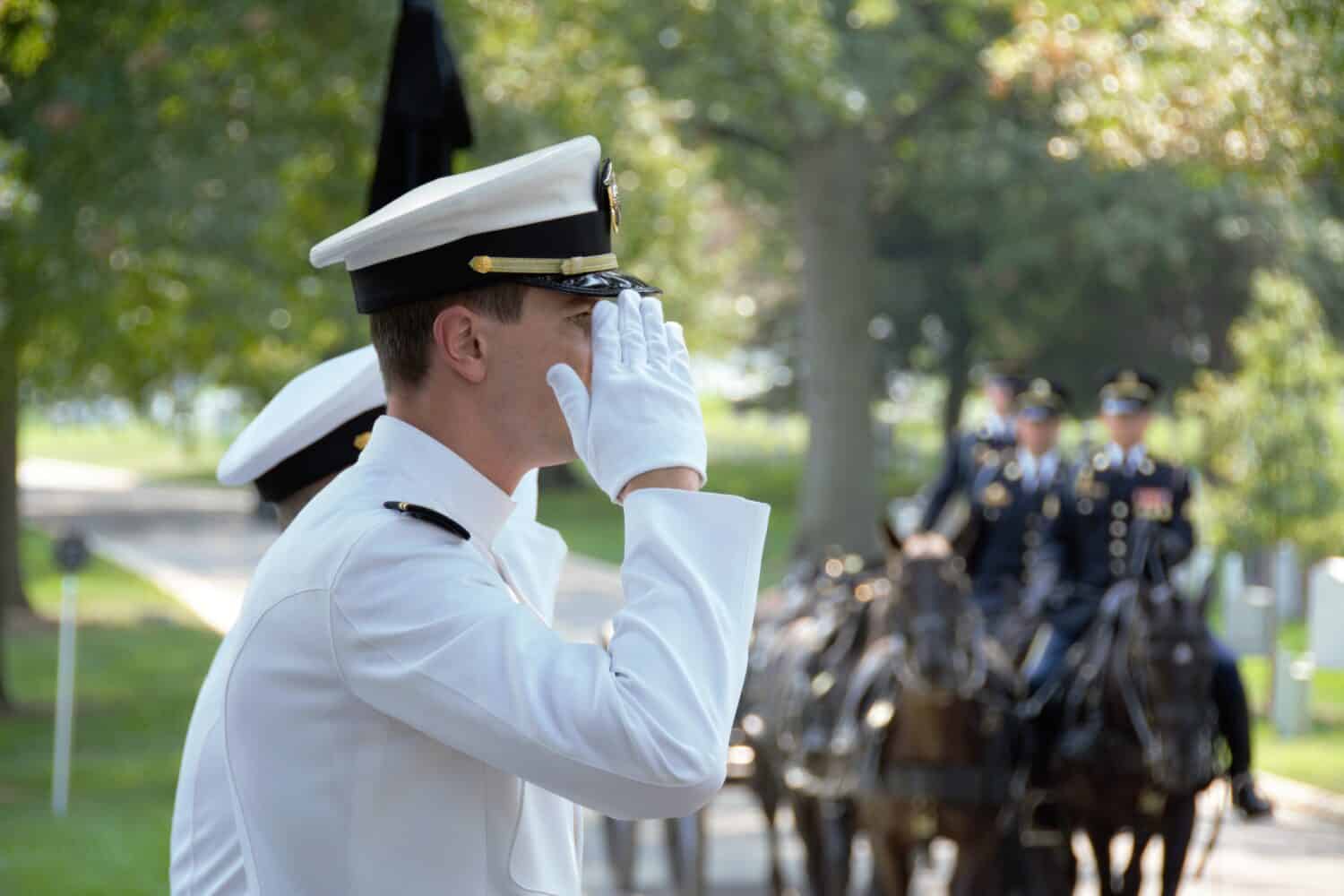 US Navy Honor Guard in Arlington.