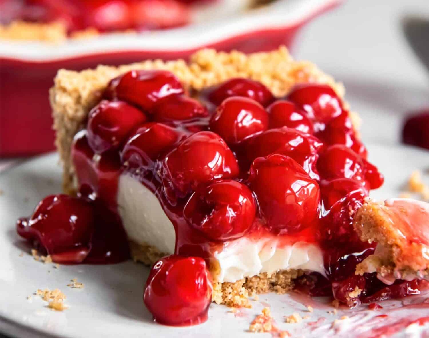 cherry cream cheese pie-My easy cherry cream cheese pie recipe includes a deliciously creamy and sweet cream cheese filling