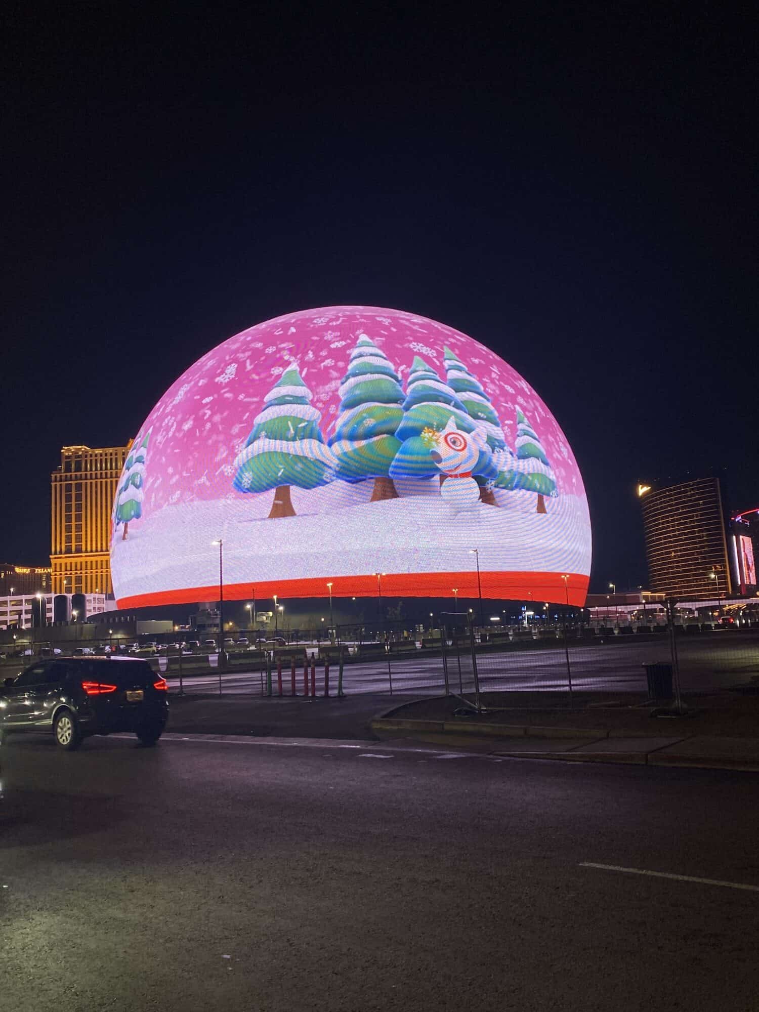 Sphere in Las Vegas during Christmas