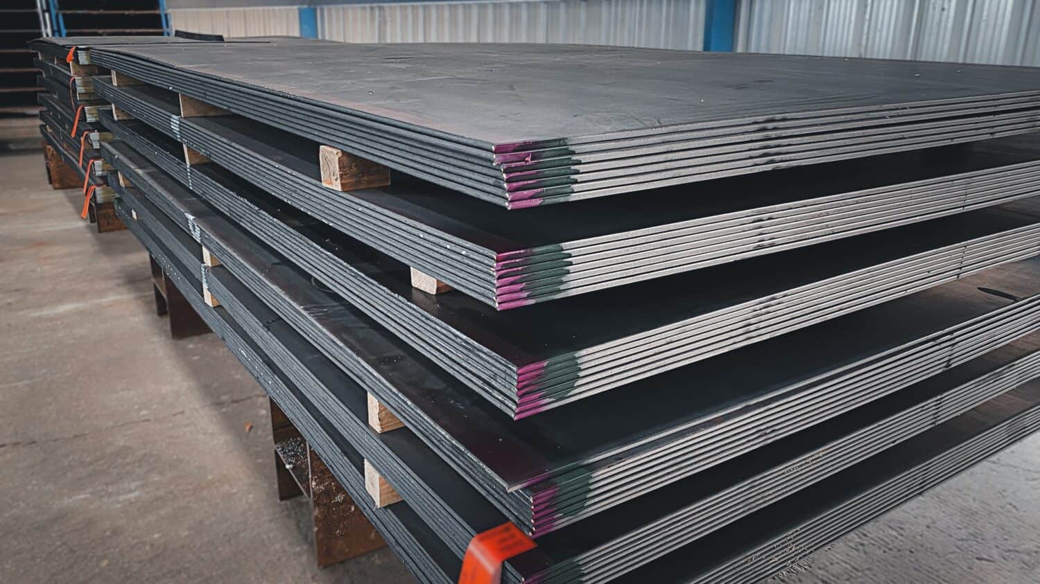 Galvanized steel sheet for background.Group of steel sheets for industrial materials Construction engineering products Factory equipment, pipes metal, industrial warehouse,steel plate structure