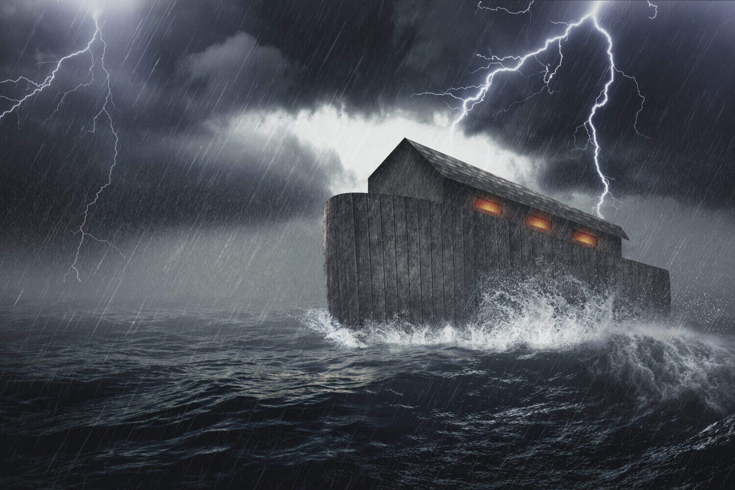Noah's Ark vessel in the Genesis flood narrative by which God spares Noah, his family, and a remnant of all the world's animals from a world-engulfing flood.