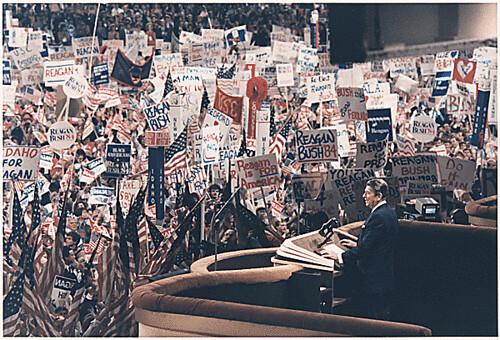 Public Domain: Ronald Reagan Gives Acceptance Speech at the Republican Convention by White House Photographer, 1984 (NARA) by pingnews.com
