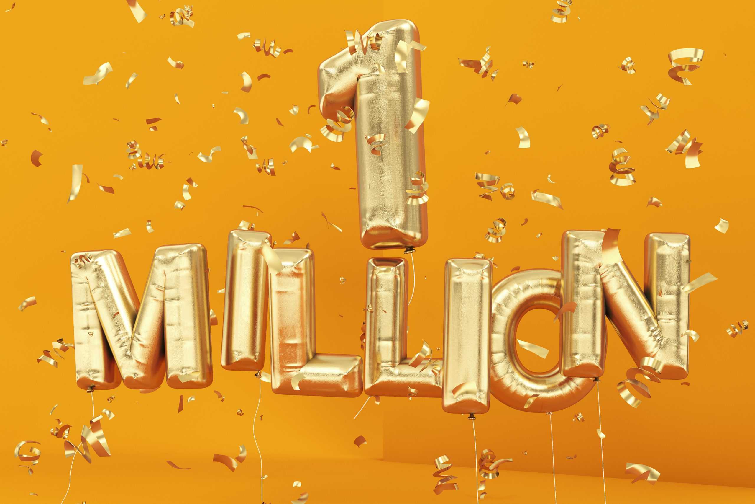 Number of millionaires | 1 million confetti party balloons