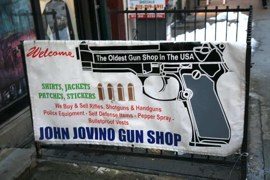 New York City, Manhattan, Little Italy, 183 Grand St. : ' John Jovino Gun Shop ' by (vincent desjardins)