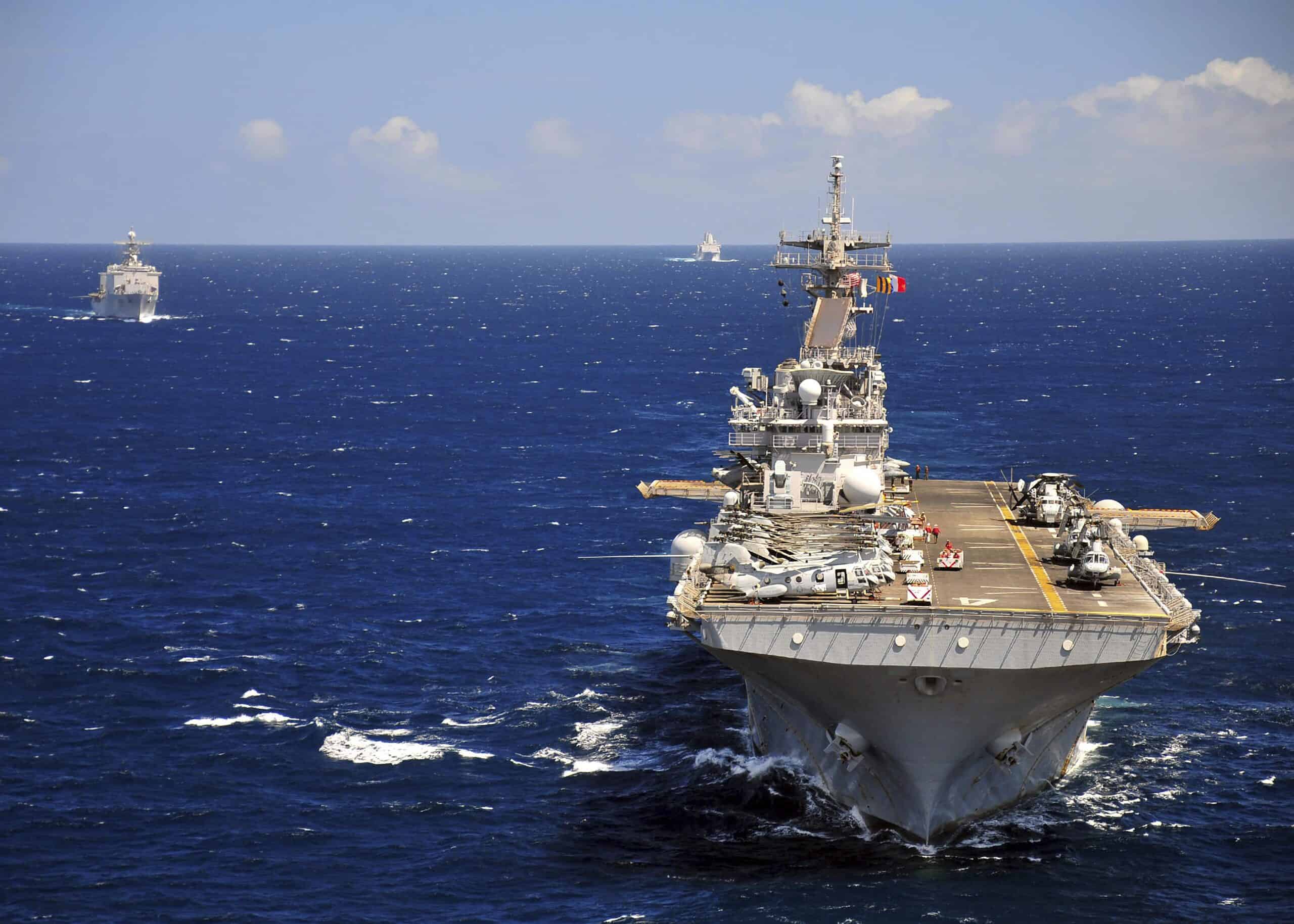 Boxer LHD-4 | USS Boxer conducts a convoy of ships in the Indian Ocean.