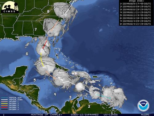 Hurricane Charley Track by NOAASatellites