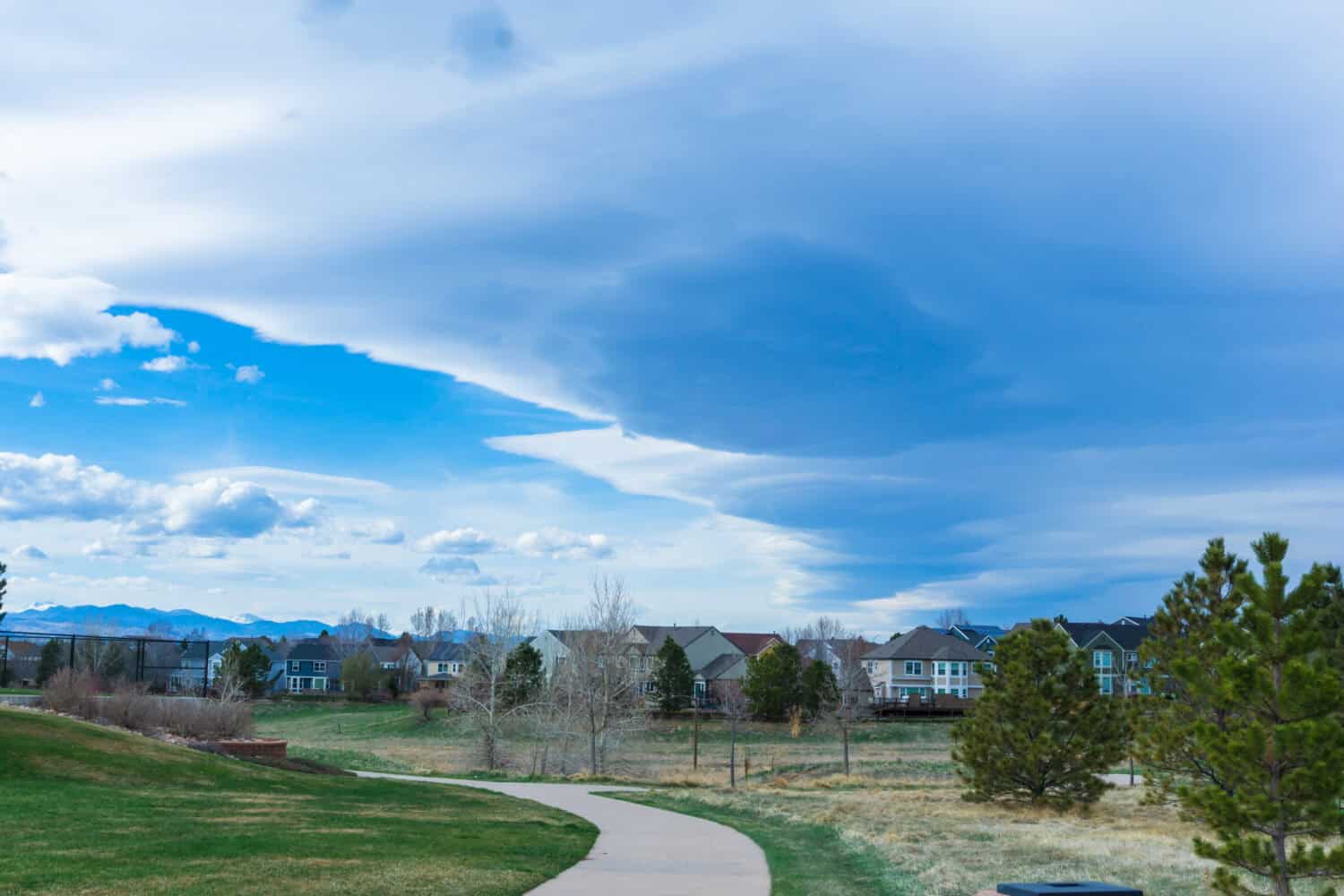 Park near Stone Mountain Elementary school, Highlands Ranch, Colorado, Western State in United States of America.