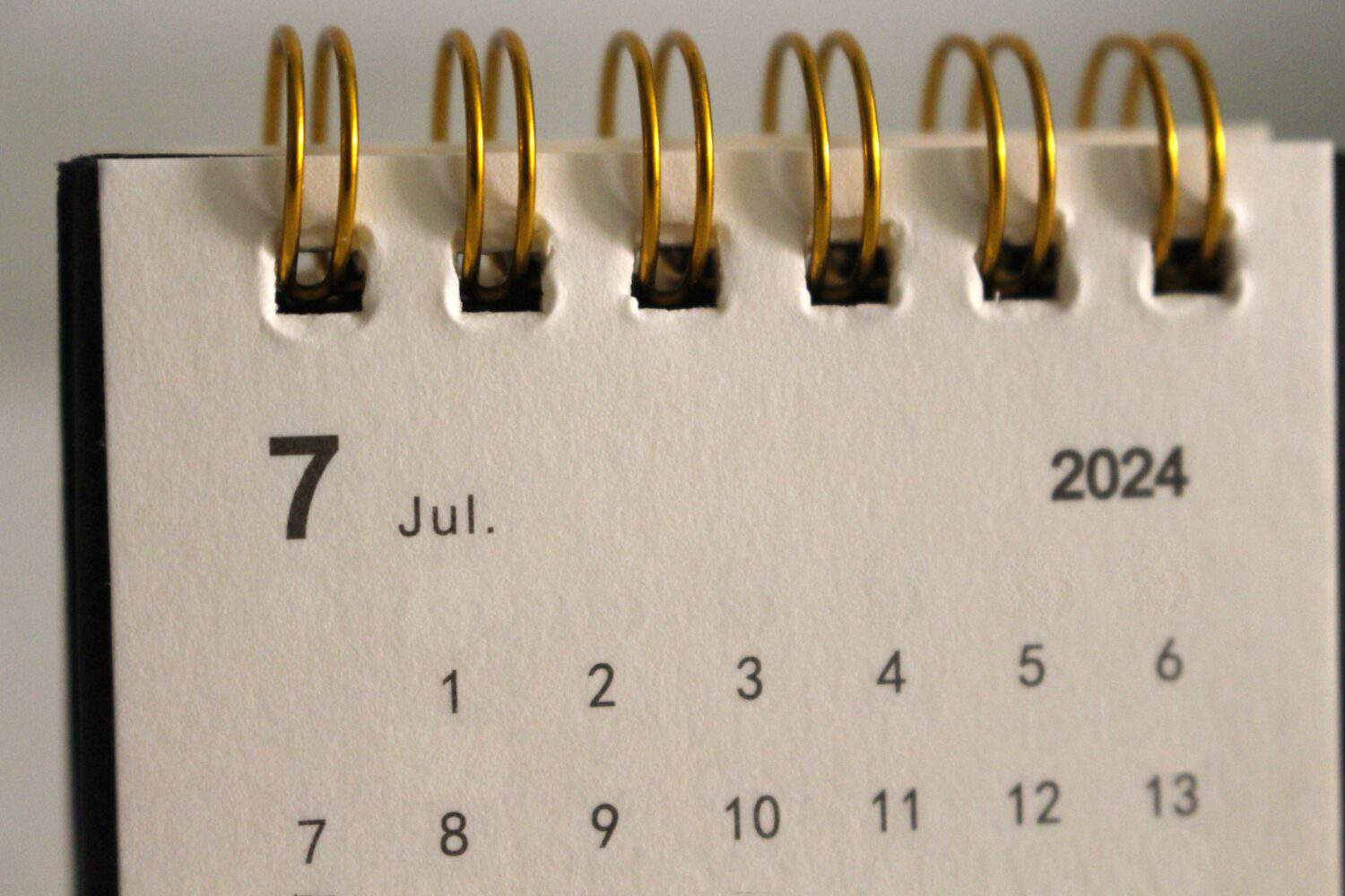 Monthly calendar template for the new year 2024 desk calendar.
