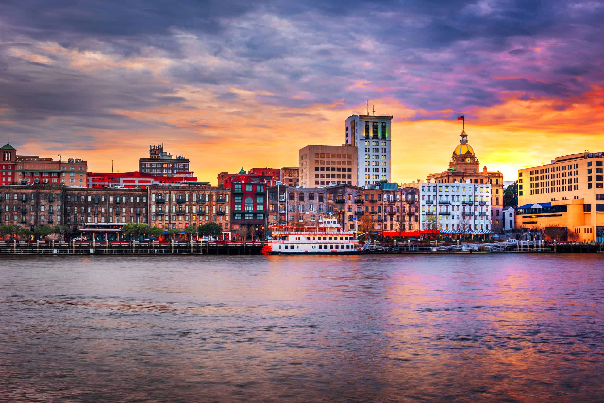 Georgia | Savannah, Georgia, USA skyline on the Savannah River