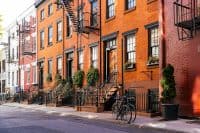 city street | Residential townhouses in West Village, New York City, USA