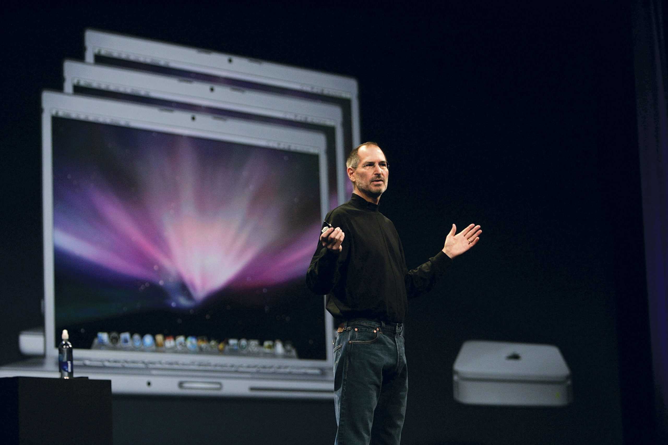 Steve Jobs delivers a keynote speech at the Macworld Conference & Expo