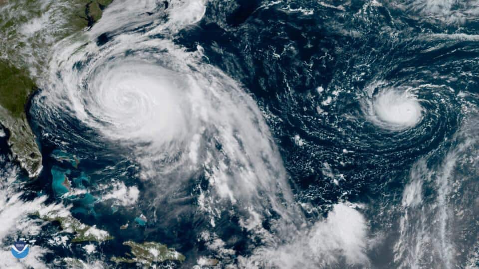 Atlantic+hurricane | Hurricanes Maria and Lee in the Atlantic Ocean