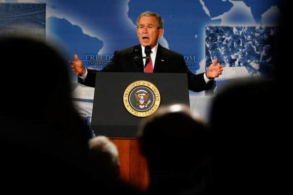 President Bush Gives Speech On Freedom Agenda