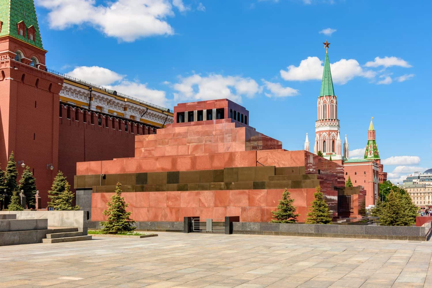 Lenin Mausoleum on Red Square in Moscow, Russia (inscription "Lenin")