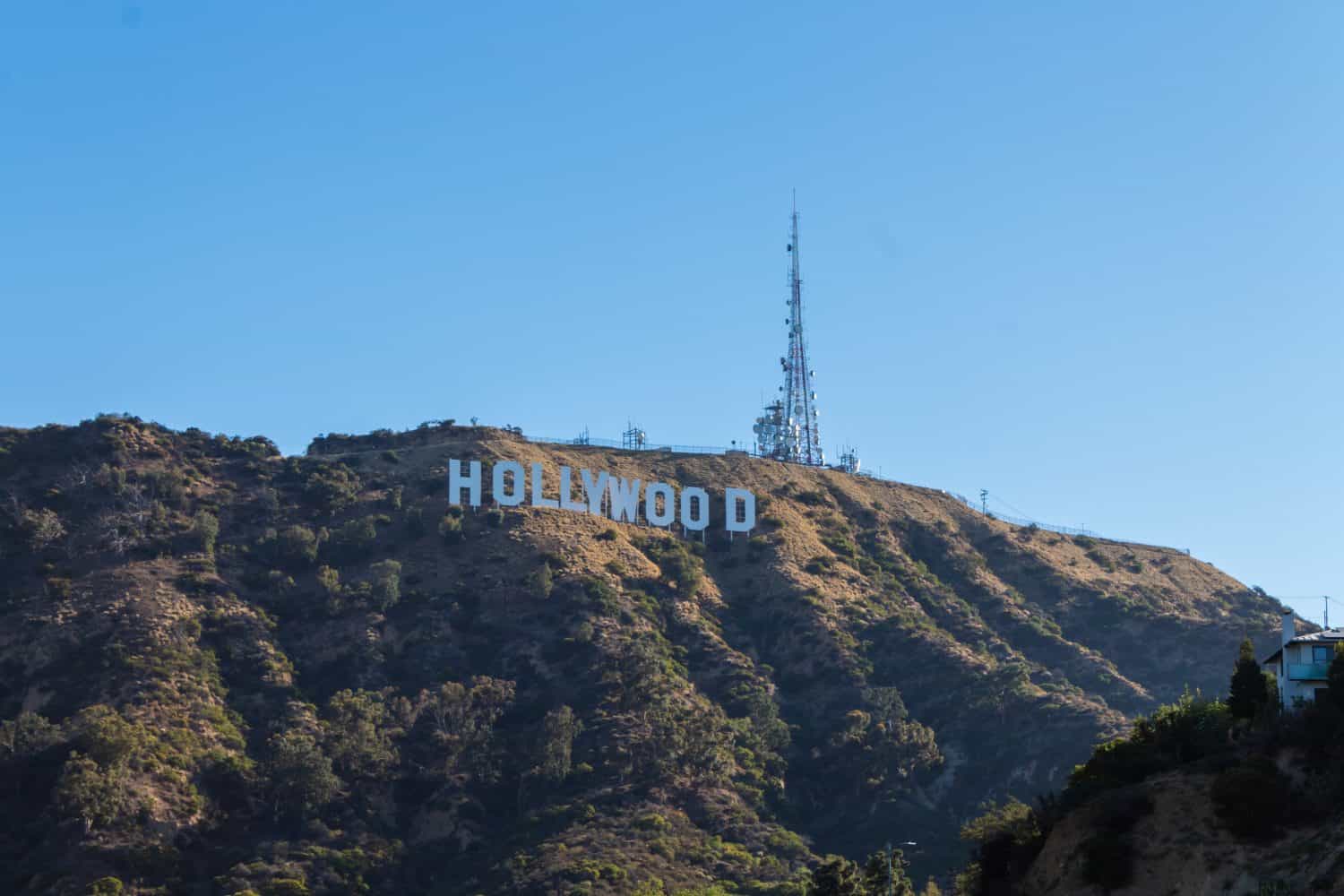 Los Angeles, California, USA, June 20, 2022: The Hollywood Sign is an American landmark and cultural icon overlooking Hollywood. Originally the Hollywoodland sign, it is located on Mount Lee.