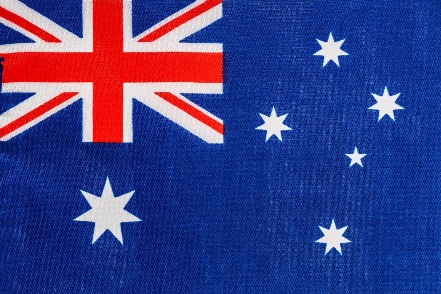 National flag of the state of Australia close-up. State background. Flags.