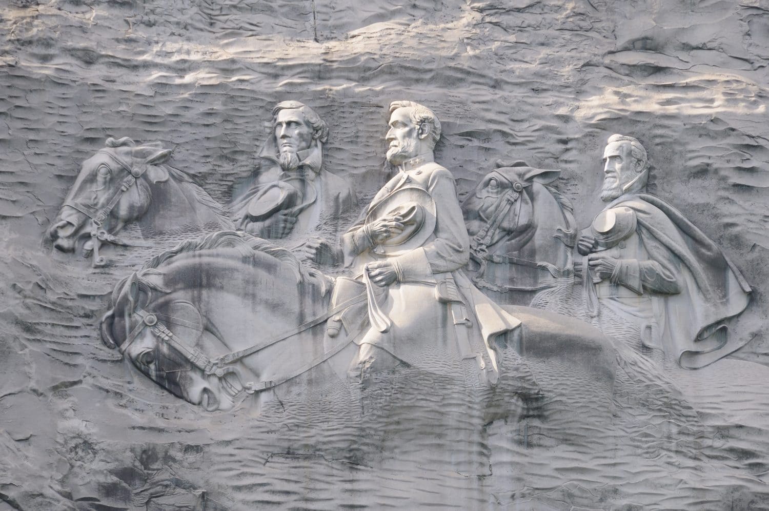 Confederate Leaders of Civil War Carved in Stone Mountain near Atlanta