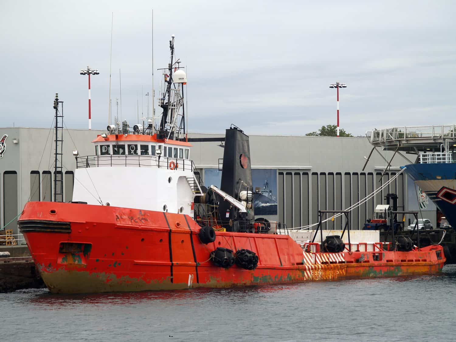 This 4 year old, 205 foot, 7200 HP Arctic Class II supply ship operates on Canada's three coasts, one of them seasonally. Built as Canmar Supplier. Note the Inuktitut script writing on the bow.