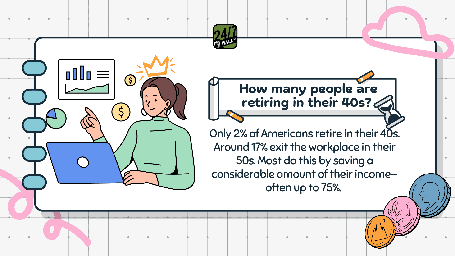 How many people are retiring in their 40s? 
