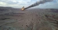 Meteor Asteroid Crash in the Desert Mountain illustration