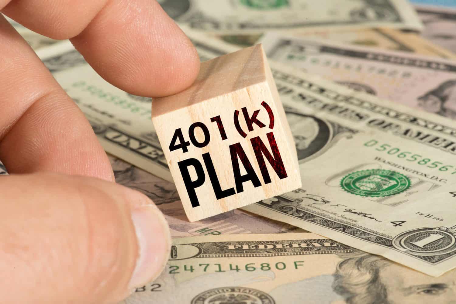 Dollar bills and 401k plan