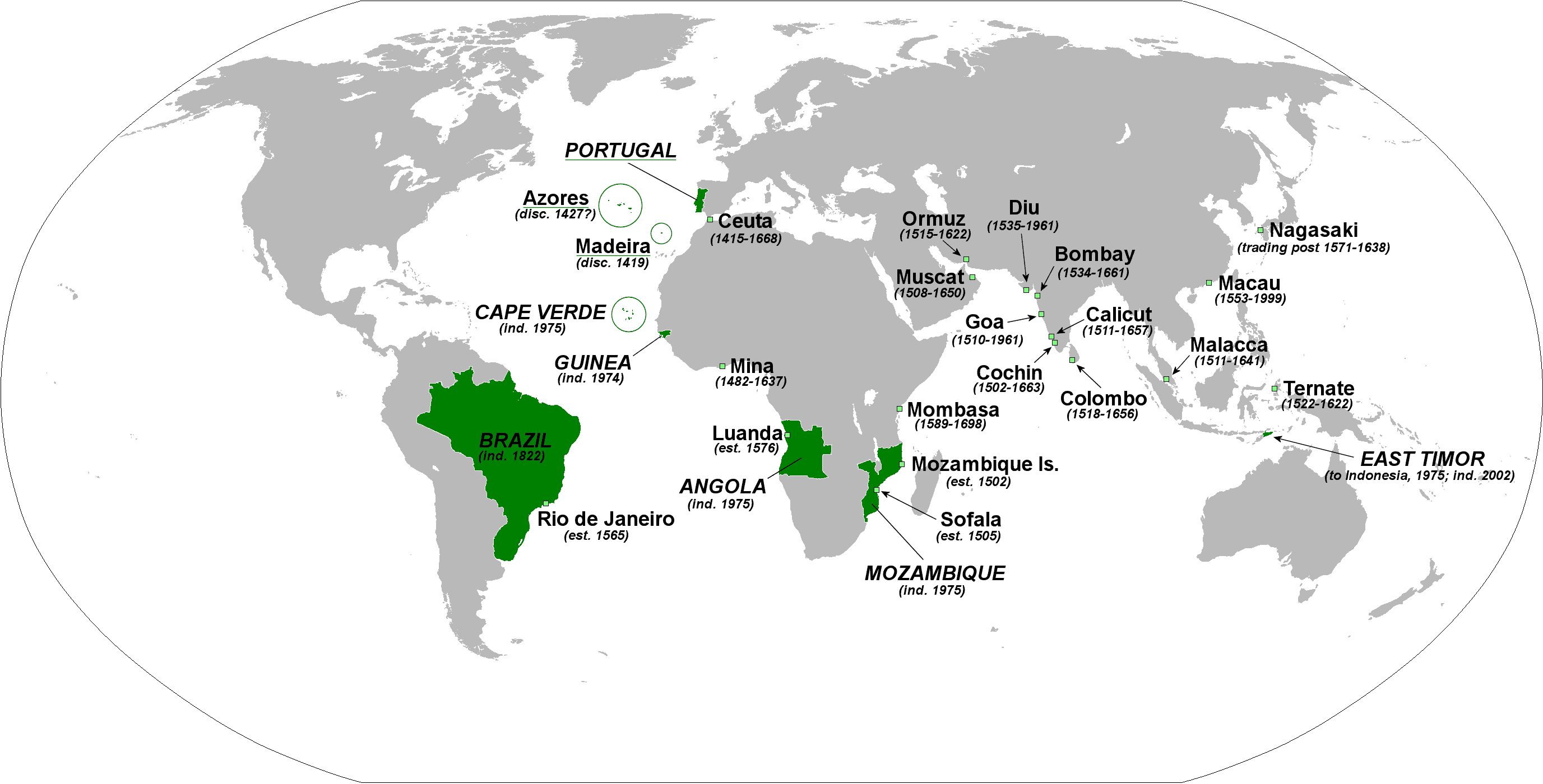 Map, Portuguese Empire