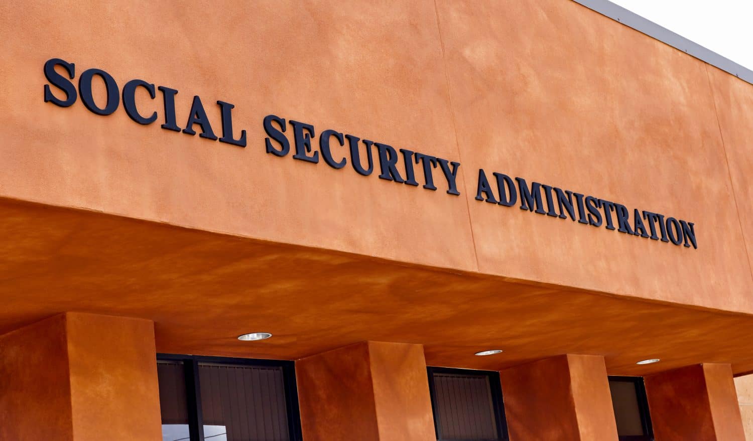 Sign on front of government building reading Social Security Administration