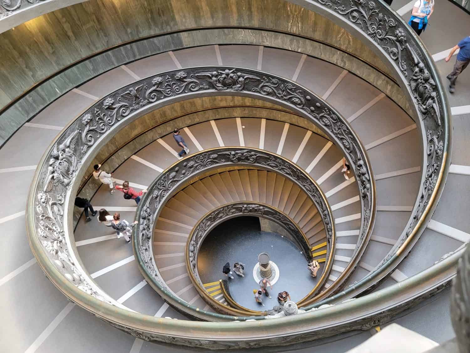 View of the Vatican museum’s spiral staircase