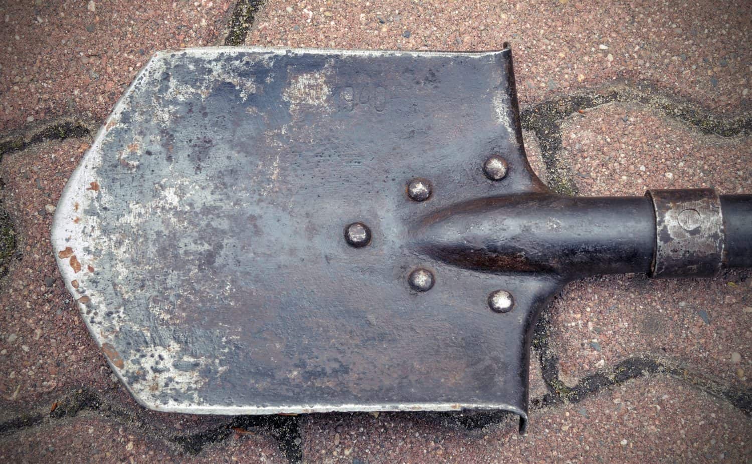 Sapper shovel , World War II, found on the locations of past battles