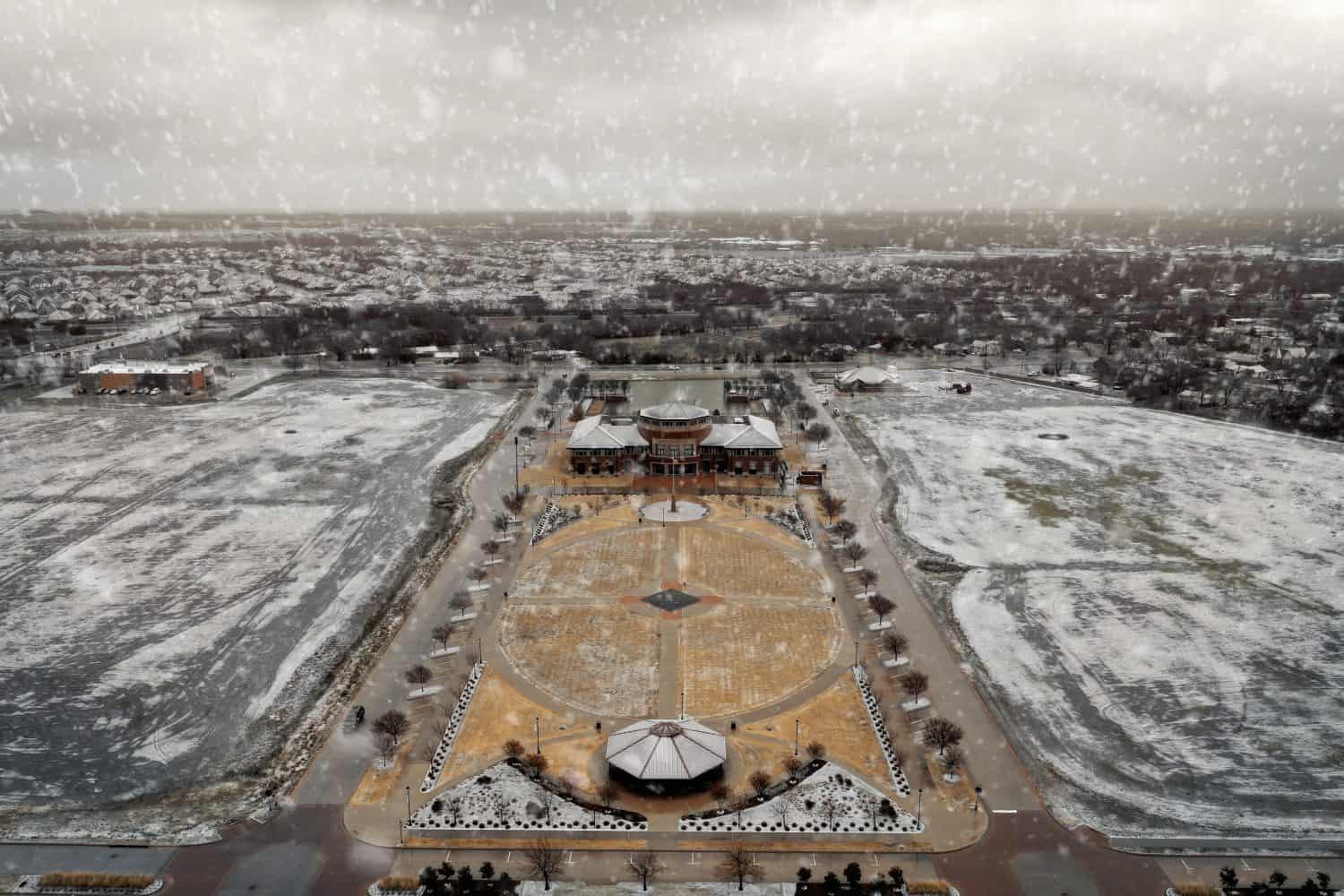 Drone shot of Melissa City Hall