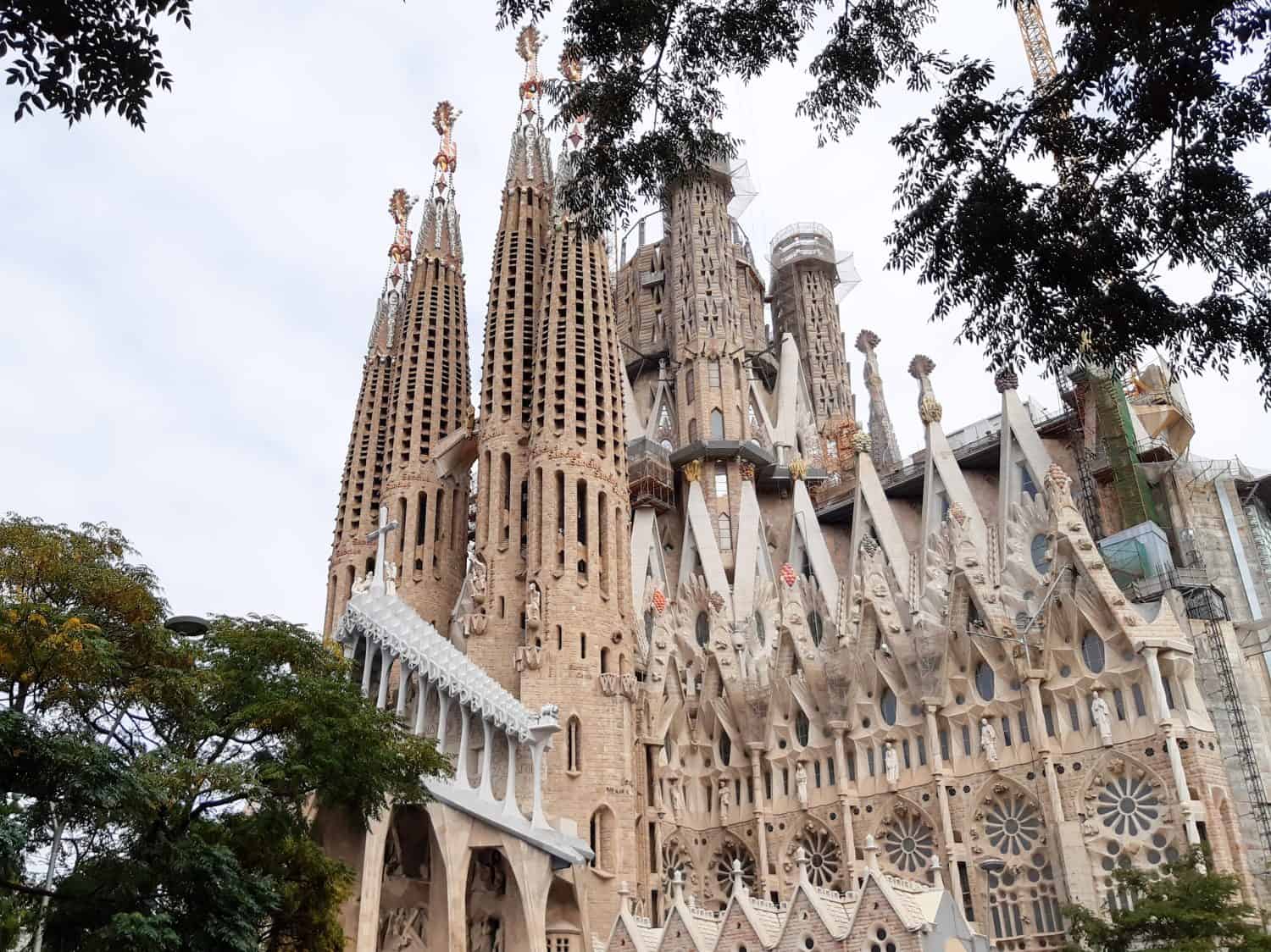 Sacred Family in historic cathedral in the center of the city Sagrada Familia in Barcelona