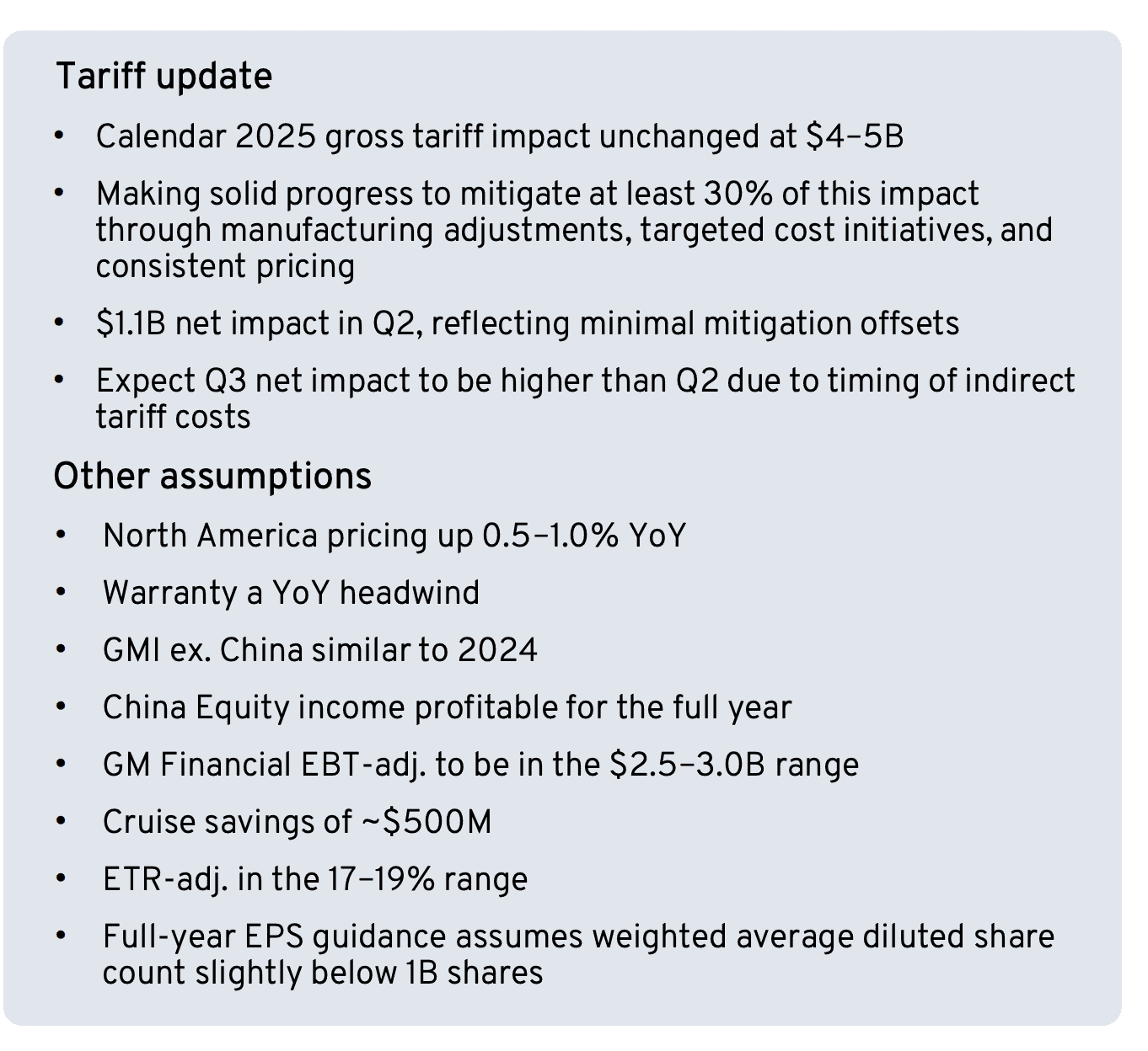 GM Tariff Imapcts