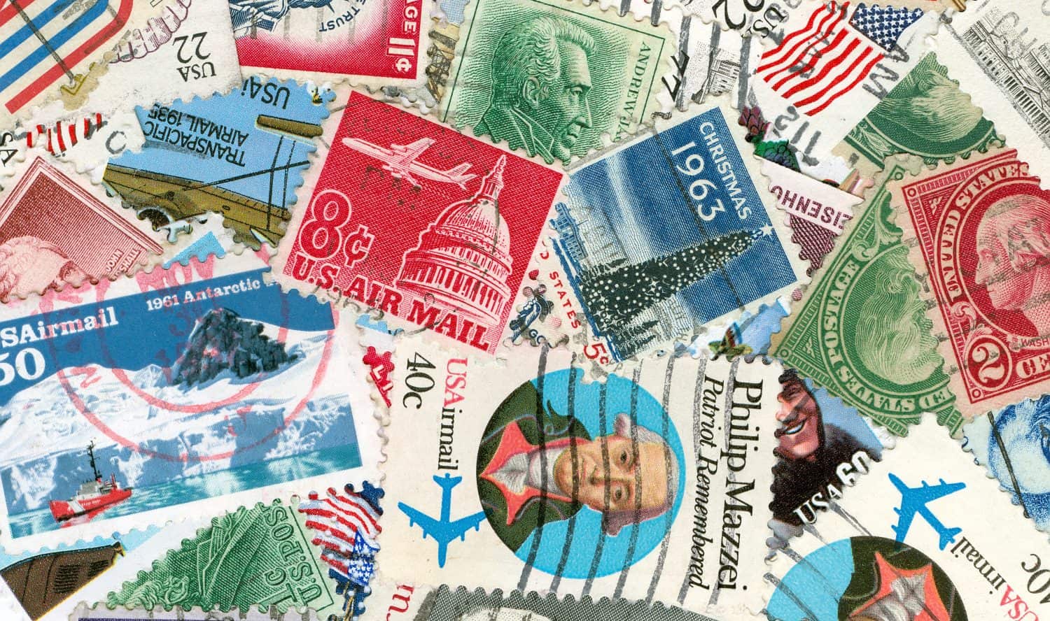 Collection of US vintage postmarks
