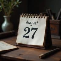 August 27 Calendar