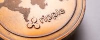 Macro shot of a Ripple coin crypto currency