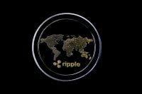 Detail of a cryptocurrency. XRP, Ripple.