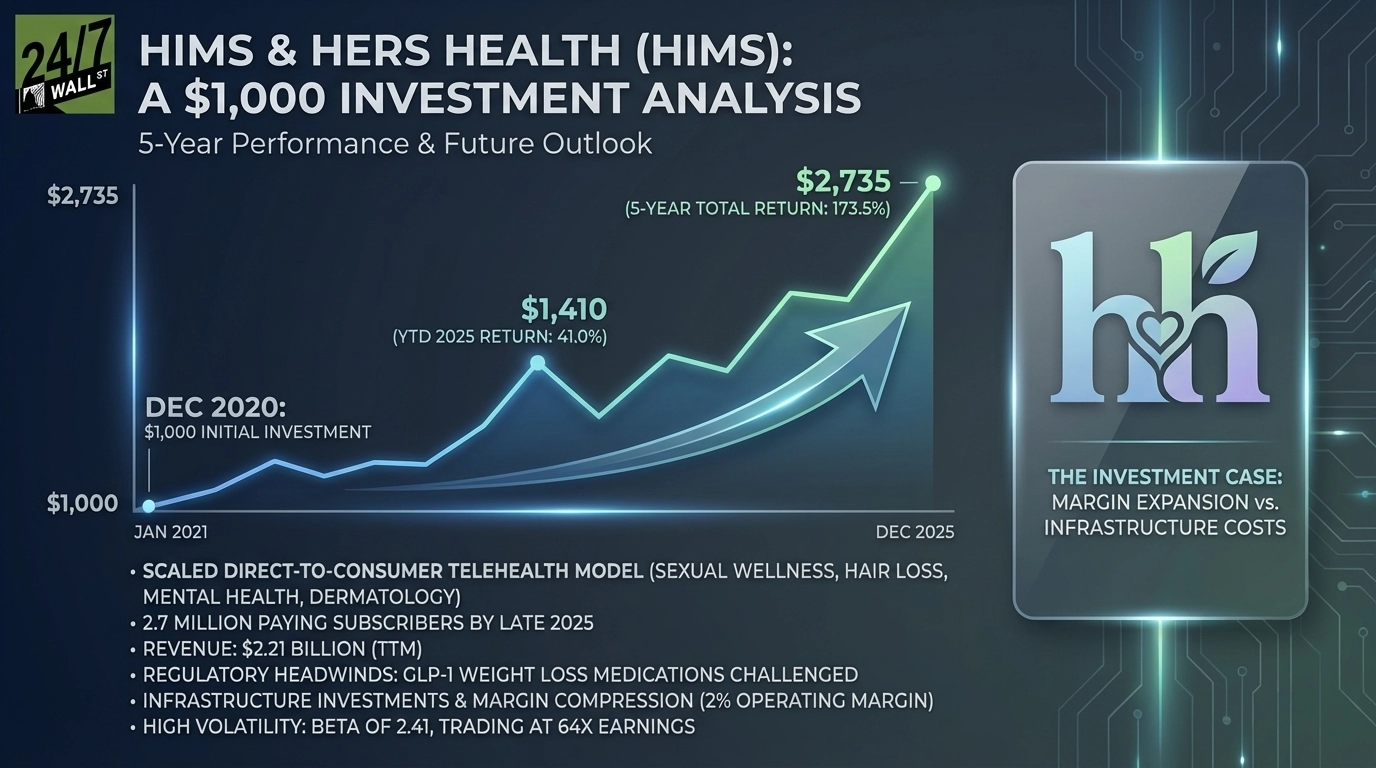 Hims Delivered 173% Returns Over Five Years but Recent Buyers Face 50% Losses