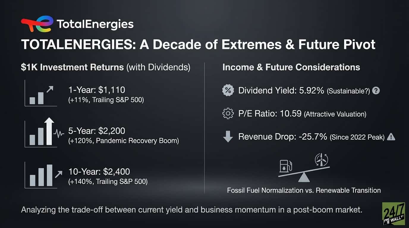 $1,000 in TotalEnergies Turned Into $2,400 Over Ten Years but Trailed the S&P 500
