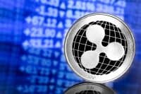 ripple coin on chart background