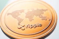 Macro shot of a Ripple coin crypto currency