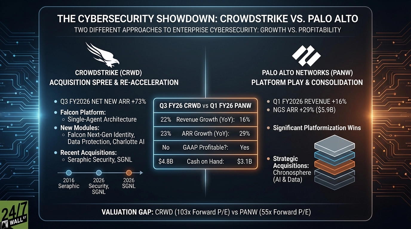Cybersecurity Showdown: CrowdStrike’s Acquisition Spree vs Palo Alto’s Platform Play