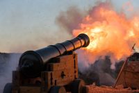 Cannon firing