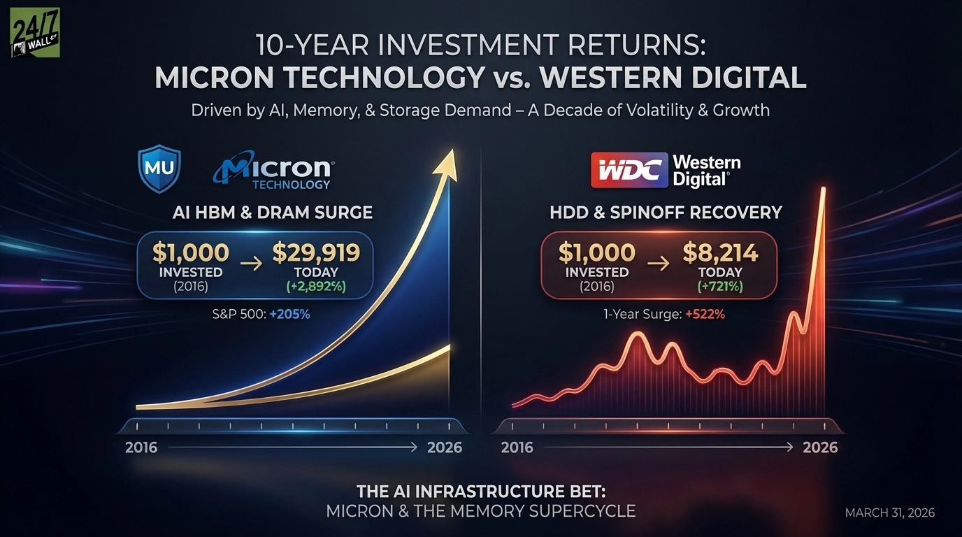Had You Invested $1,000 in Micron or Western Digital 10 Years Ago, Here’s How Much You’d Have Today