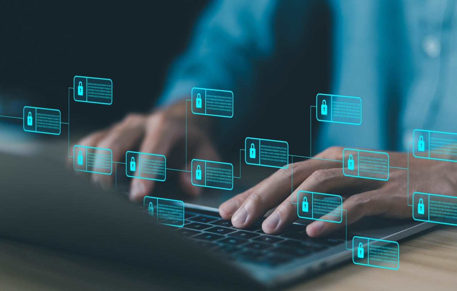 blockchain technology ledger data algorithm linked together in a chain. The system Payments and transactions to secure business networks. concept cyber security financial, cryptocurrency digital