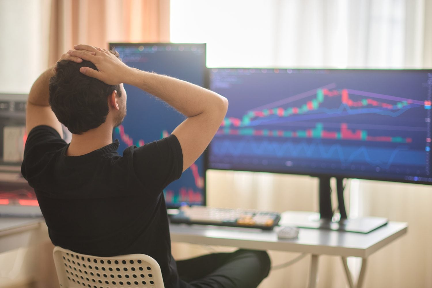 Intraday trader angry over loss in stock market investment while trading - concept showing risk of investing in cryptocurrency and millennial people losing in equities
