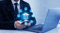 Online banking and digital marketing technology. Financial digital innovation technology. Finance and banking networking. Customer network connection and cyber security.